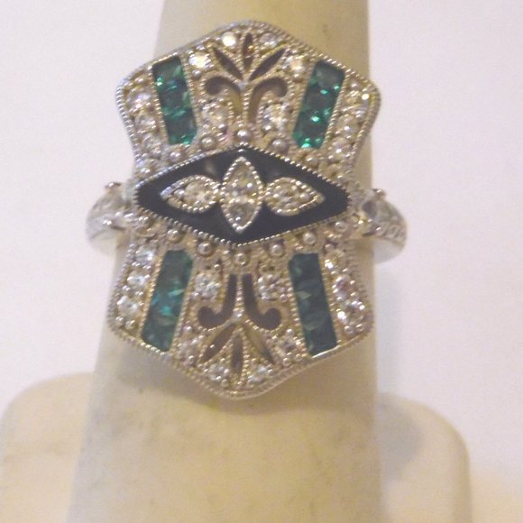 Real Collectibles by Adrienne Green and Clear CZ Ring Size 7 - Picture 5 of 6